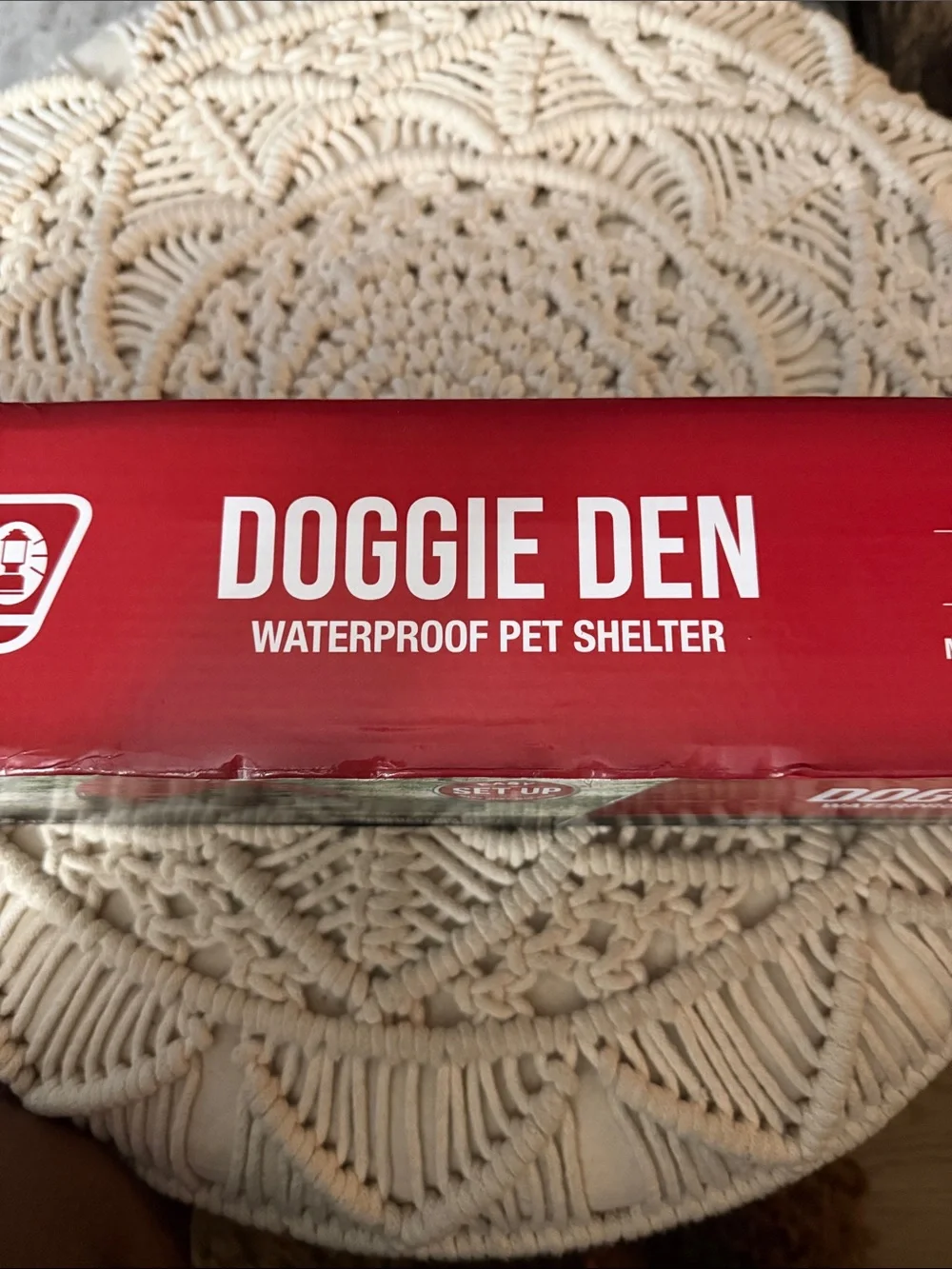 Coleman Red and Gray Doggie Tent - Portable Waterproof Pet Shelter